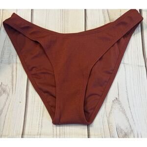 Xhillaration High Leg Scoop Waist Bikini Bottom Brown Clay Women’s XL NWT